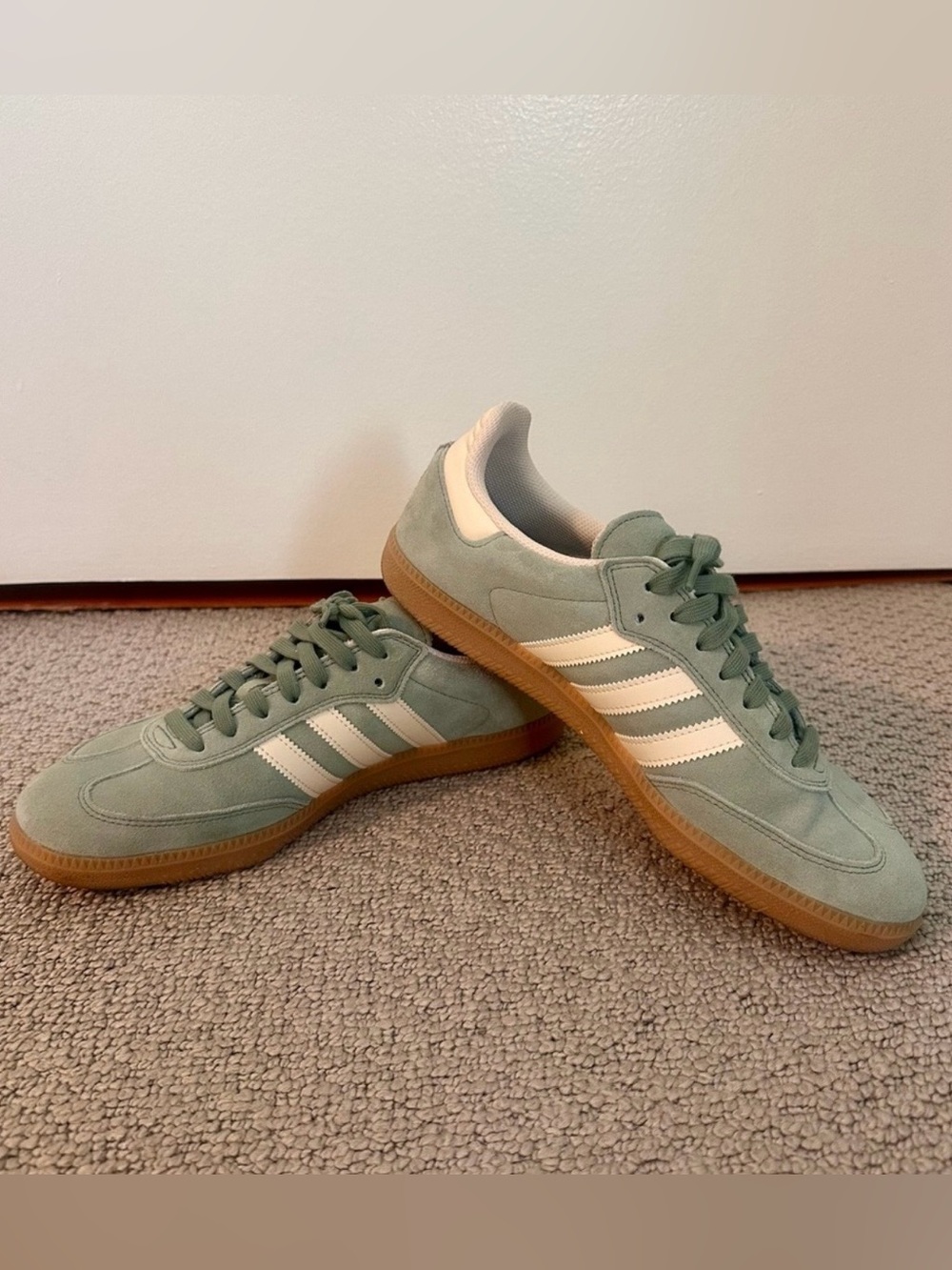 adidas Samba Suede Sneakers in Sage Green